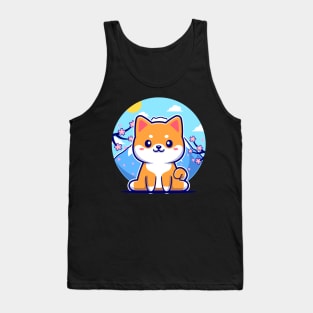 Happy Shiba Inu Dog In Japan Cartoon Tank Top